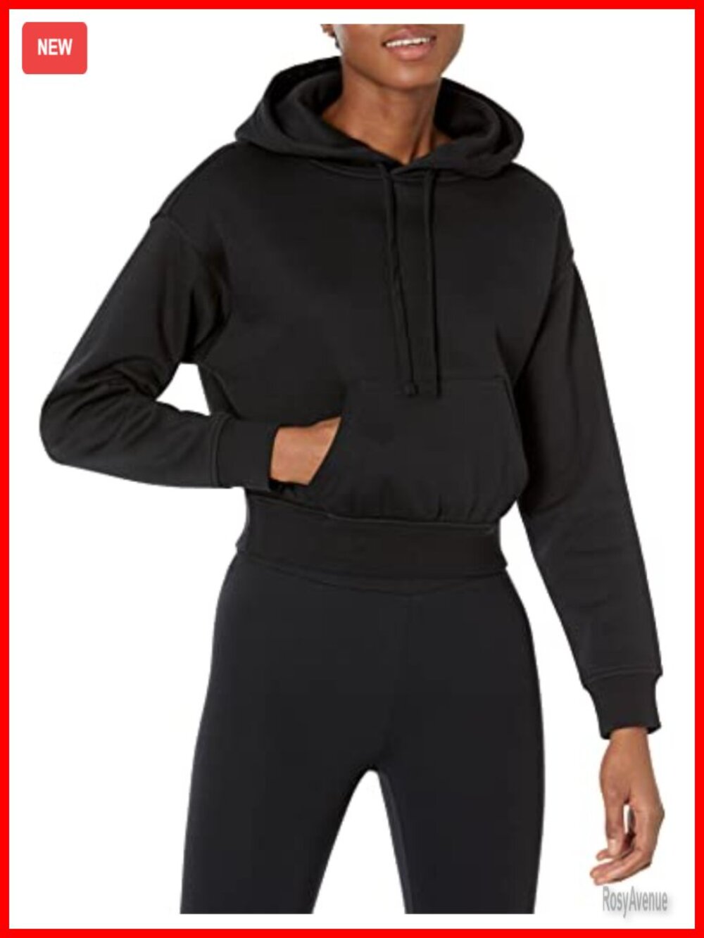 Women's Relaxed Fit Crop Pullover Hoodie Sweatshirt Drawstring